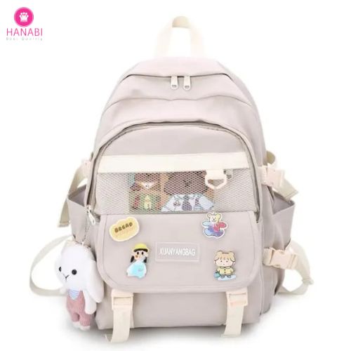 HANABI-tas ransel sekolah MOCHILA + PATCH tas ransel wanita tas jalanjalan tas korea