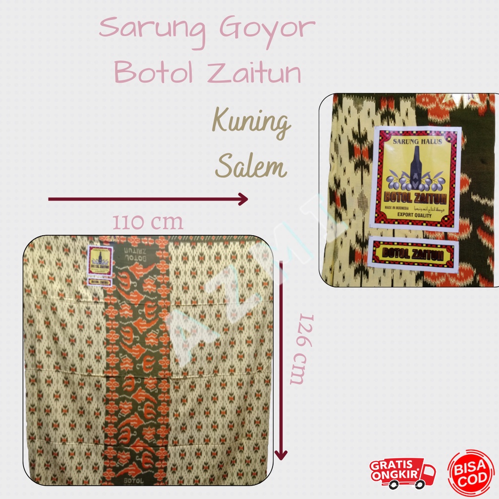 Sarung Goyor Botol Zaitun, Sarung Goyor Print Motif Goyor, Sarung Murah!!!