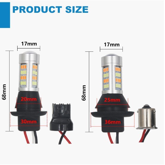 2PCS LAMPU LED DRL SEIN MOBIL T20 1156 42SMD MODEL GANDA