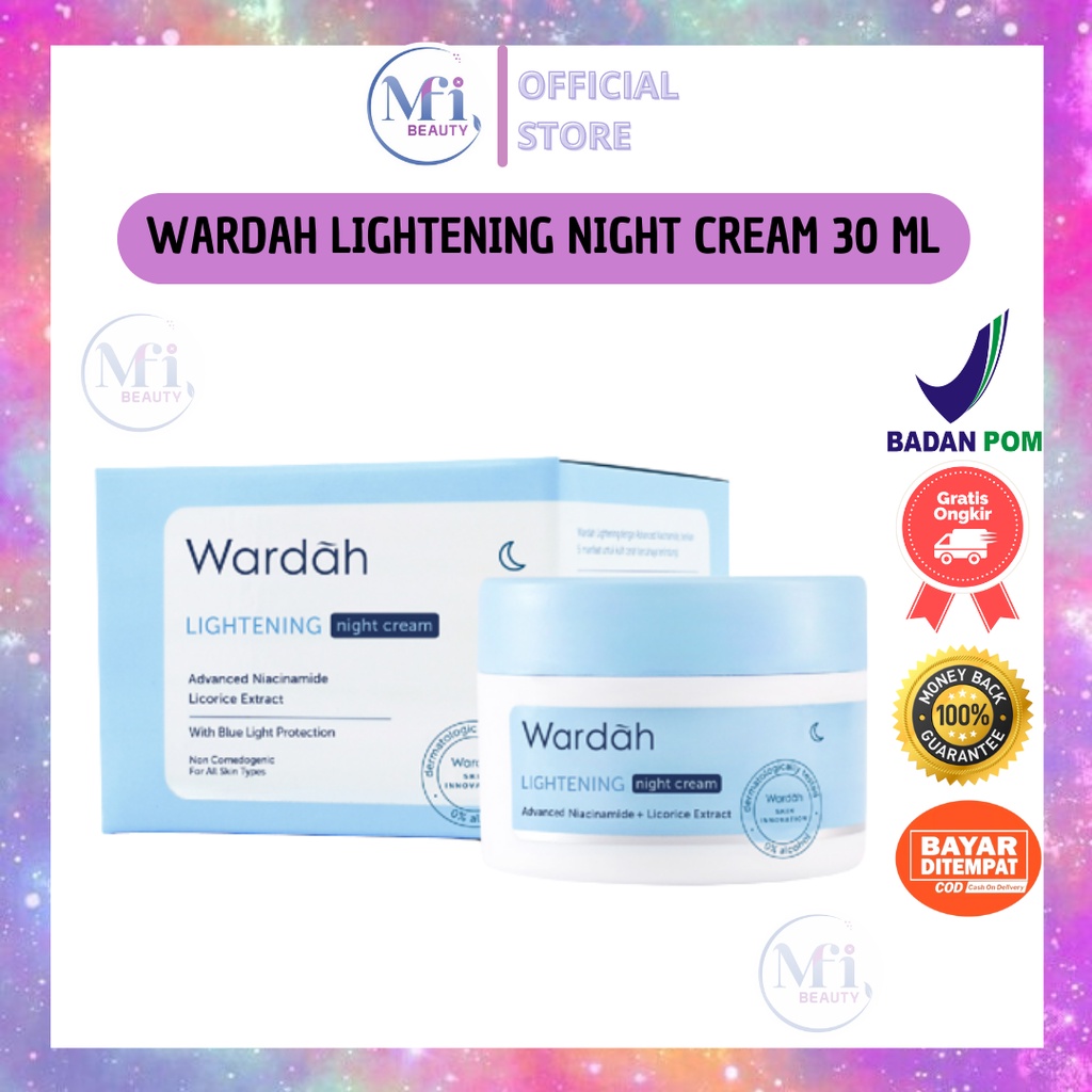 MFI - WARDAH LIGHTENING NIGHT CREAM ADVANCED NIACINAMIDE 30 GRAM