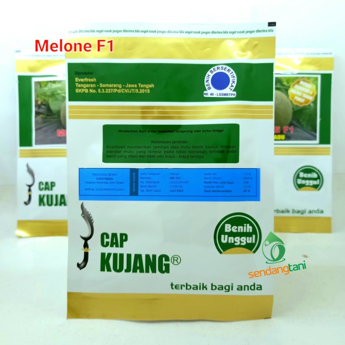 Melon MELONE F1 Kujang Benih Melon Daging Putih Tahan Virus Keriting