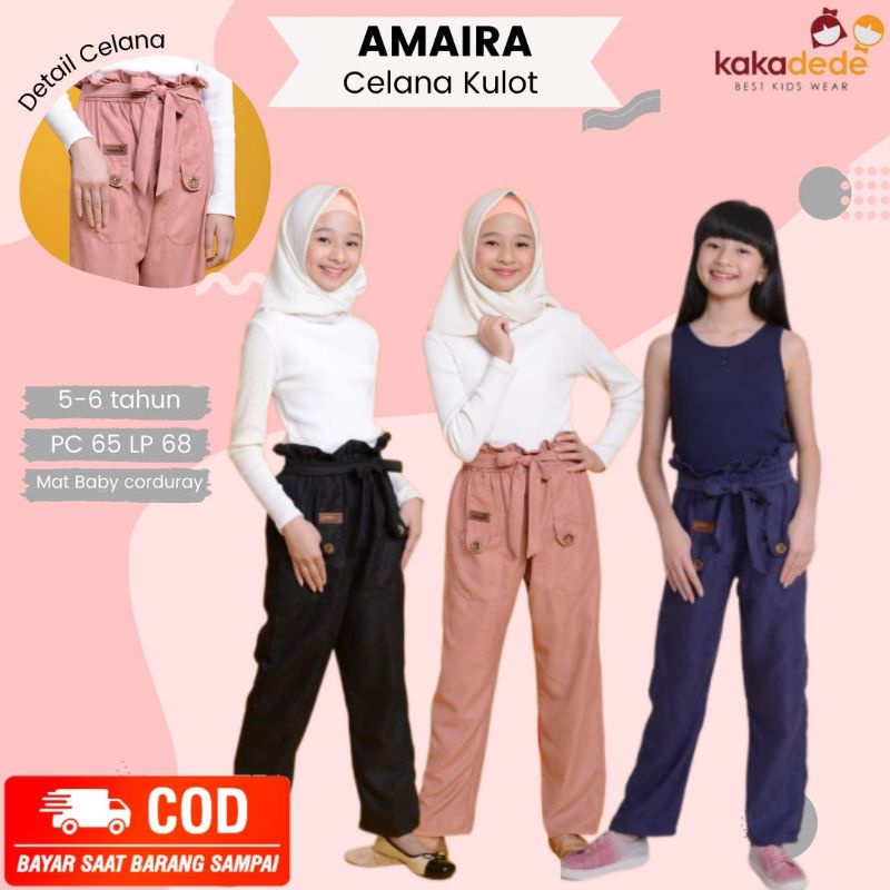 KAKADEDE CELANA PANJANG KULOT ANAK BALITA PEREMPUAN USIA 5-6 TAHUN BAWAHAN ANAK TK BAHAN BABY CORDUR