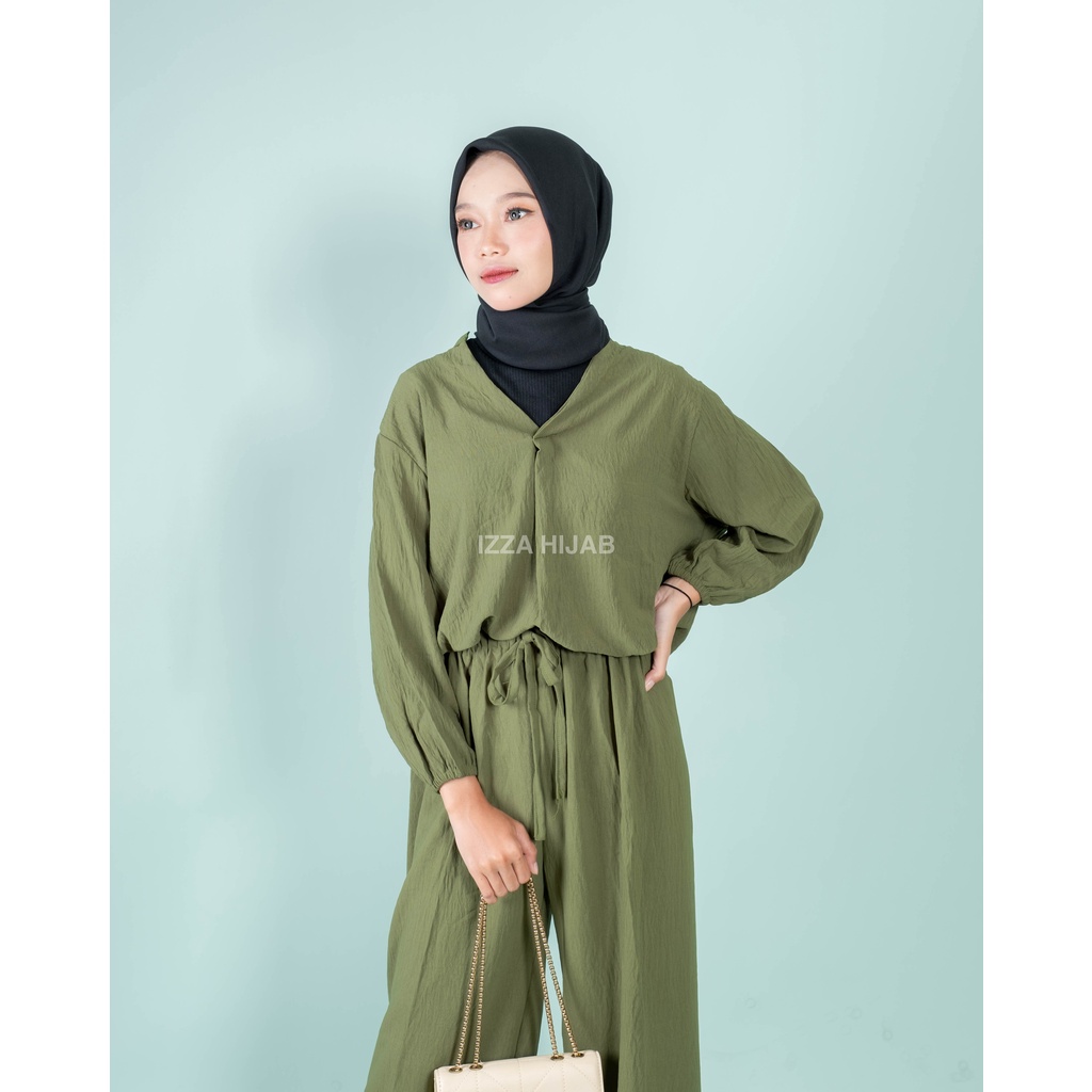 HANNA SET |ONE SET ATASAN KULOT CRINKLE AIRFLOW