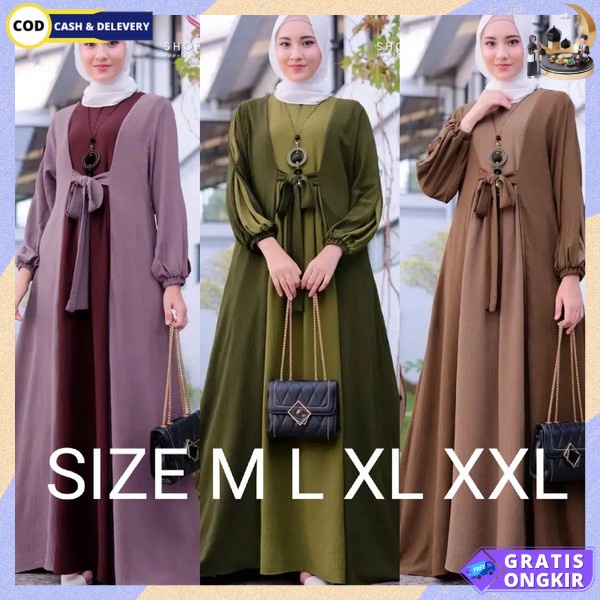 Dres Wnita Muslimah Sarii Dres Ibu Ibu Bj Wnta Gmis Kondangan Bju Ibu Gamis Syari Lebaran 2023 Baju 
