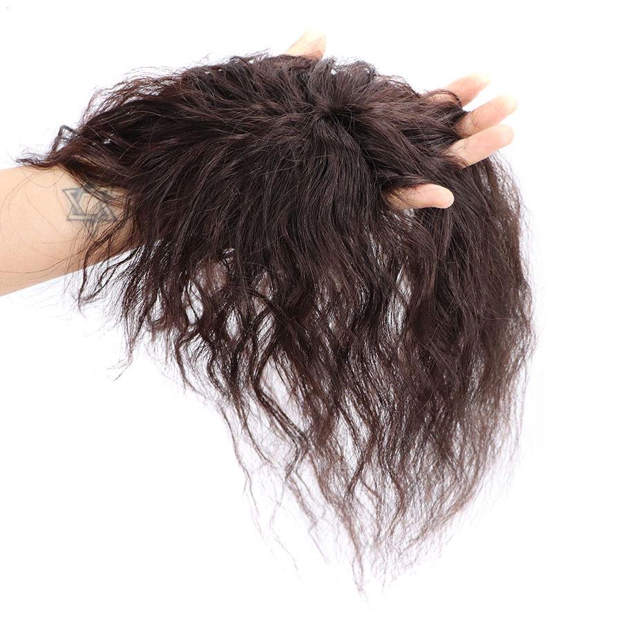 Rambut Asli Wanita Rambut Pengganti Blok 8*12 Cm Wig Rambut Pengganti Blok Jagung Perm Pendek Bagian