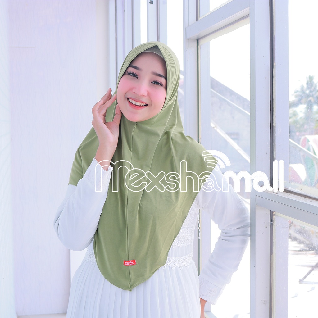 Hijab Bergo Jersey Premium Ukuran SML I Jilbab Bergo Hamidah Menutup Dada Pet Antem Asna Ameena Alena By Shamira