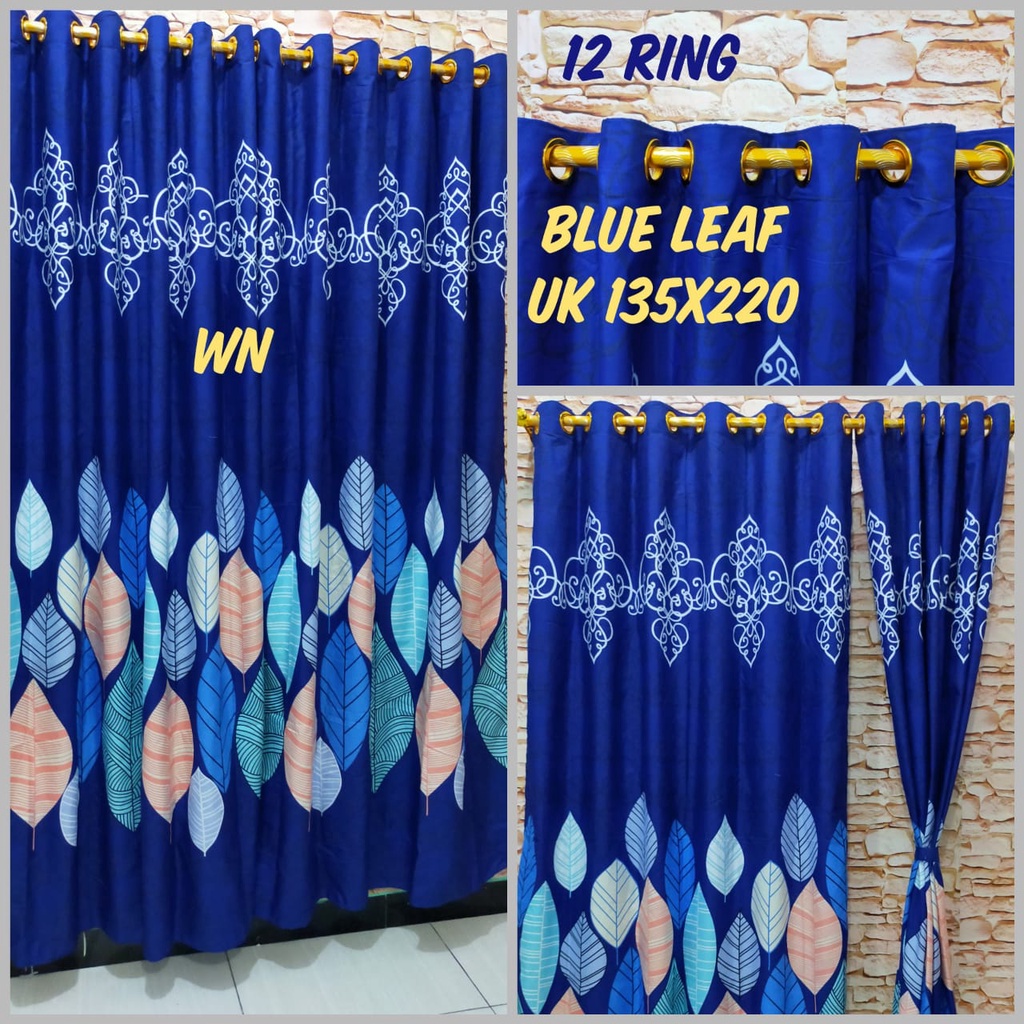 waty grosir MOTIF BARU gorden smokring besar 12 ring uk 135x220 tirai pintu dan jendela