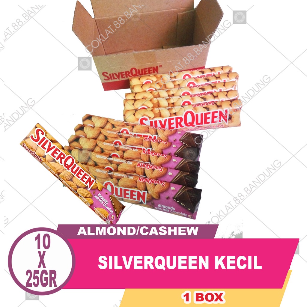 

SILVERQUEEN MINI 1 BOX 22gr 10 PCS , COKLAT SILVERQUEEN KECIL 10 X 22 GR, SILVERQUEEN CHUNKY BAR