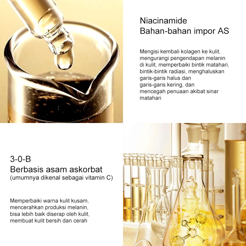 Niacinamide Pemutih Serum Penghilang flek Serum 100ml serum penghilang flek hitam yang ampuh Bintik Efektif Brightening Serum Flek Hitam Melasma Membandel Pencerah Wajah utuk Cerahkan Kulit Sensitif Kusam  Pigmen Gelap Melanin