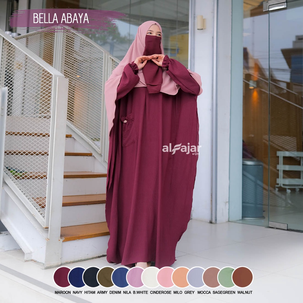 Gamis Abaya Crinkle Bella by Alfajar