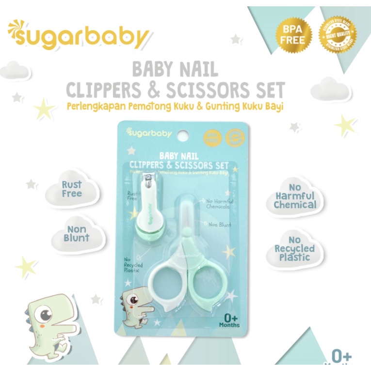 Sugar Baby Nail Clippers &amp; Scissors Set - Set Jepit Kuku Bayi