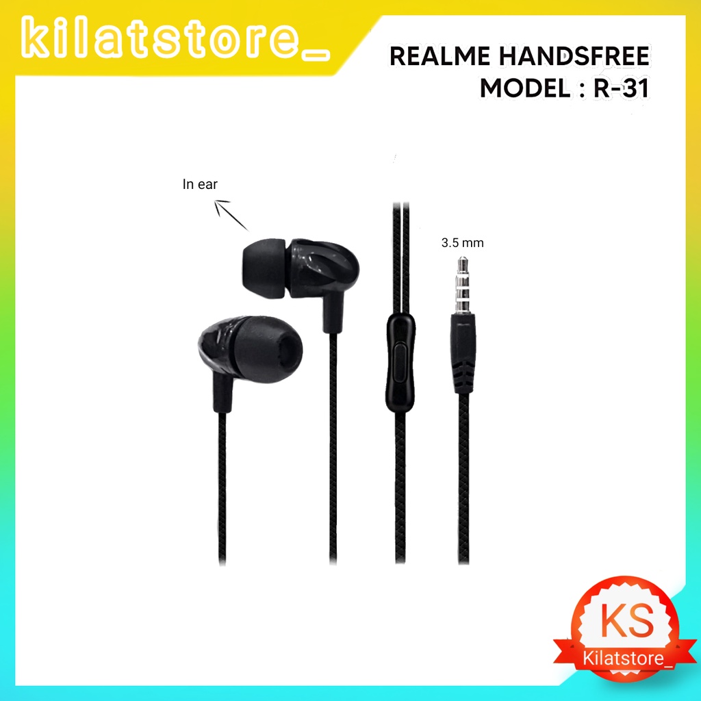 Handsfree Realme R-31 Earphone Stereo Headset Super Bass