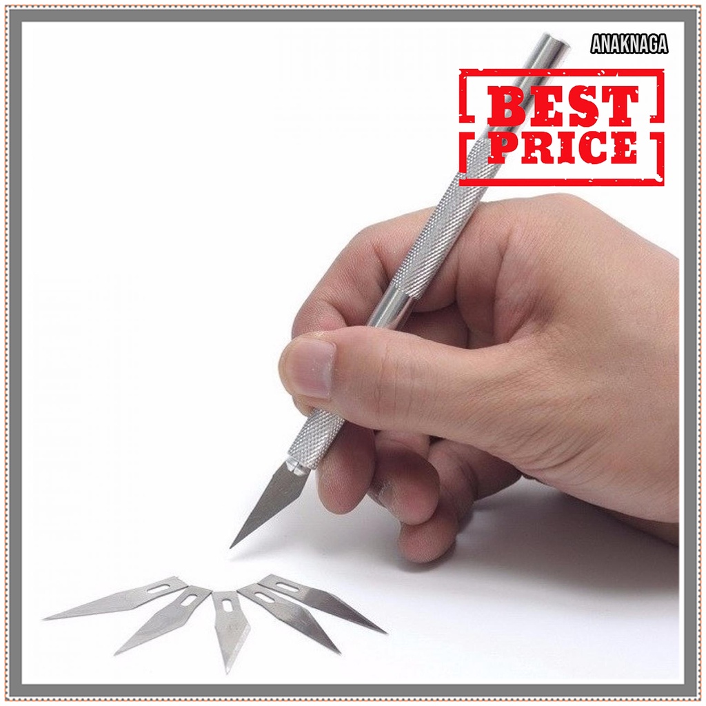 

Pisau Ukir Seni Hobby Crafting Art Knife Metal Handle - OMOT1RSV