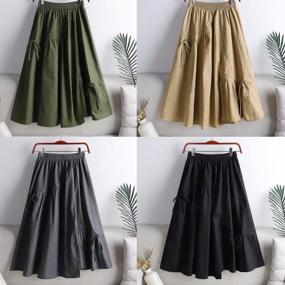 LANGSUNG KIRIM DANIELA SKIRT - rok linen / linen skirt / rok wanita / rok casual