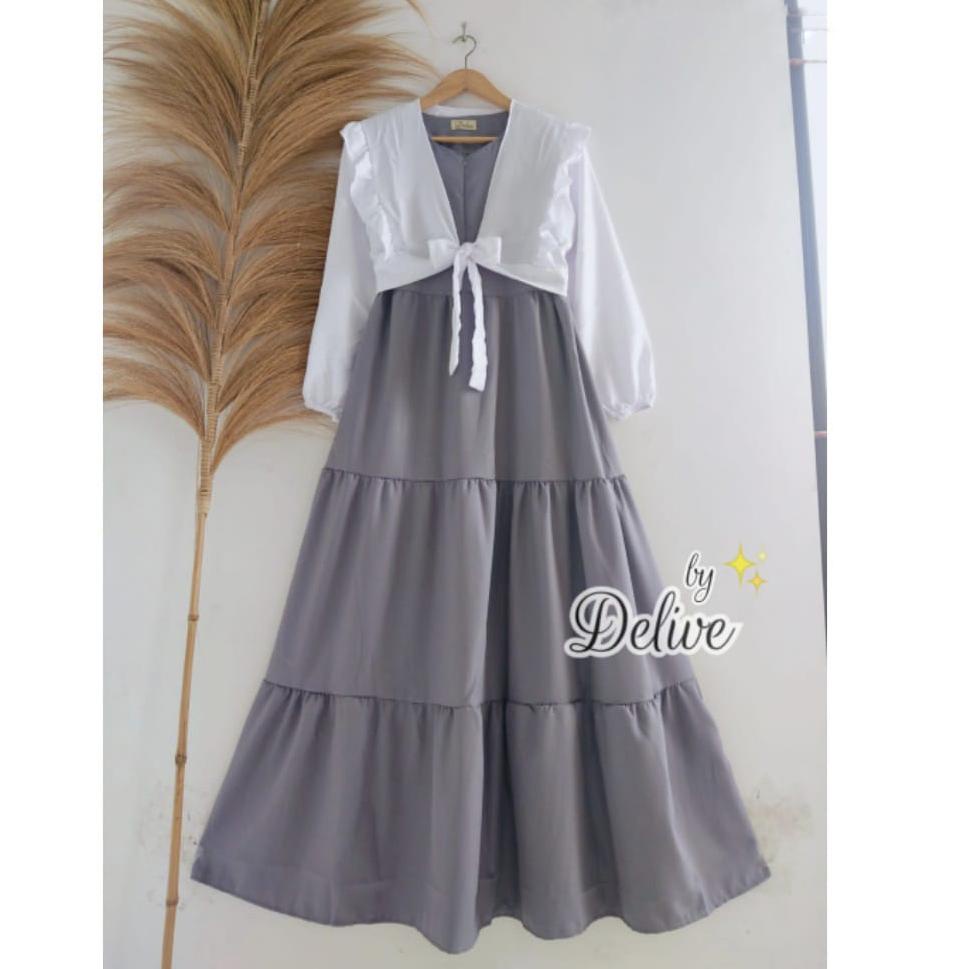 MENARIK Grosir gamis anak remaja wanita perempuan cewek tanggung Terbaru SANIA SET Usia 12Tahun 13Ta