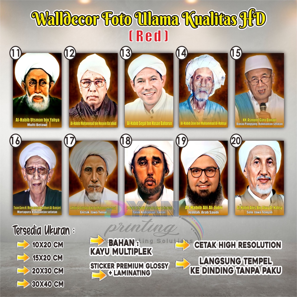 WALLDECOR FOTO ULAMA KUALITAS HD,BISA COD/BAYAR DITEMPAT