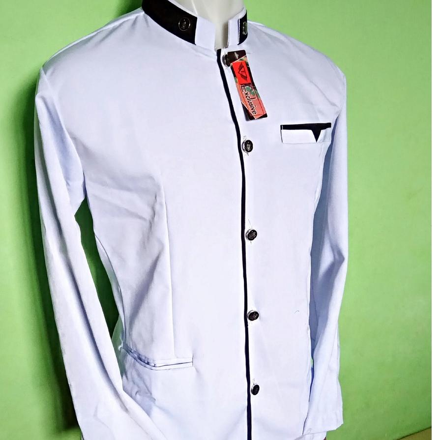 ❋ PAKAIAN MUSLIM PRIA JASKO HITAM LIS BIRU KODE HL66 / PROMO JASKO TERMURAH / JAS PRIA / KOKO PRIA /