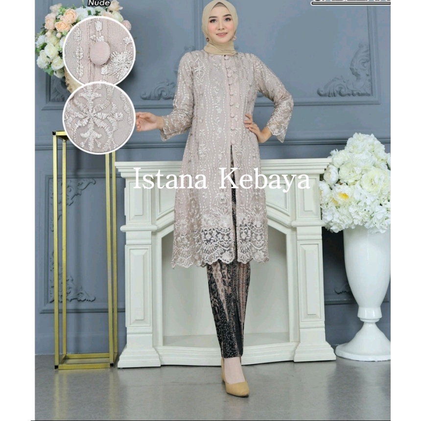 Ready Set Tunik Kancing depan Modern by Istana Kebaya//Kebaya Terbaru//Baju Kebaya/Kebaya Termurah/Kebaya Pesta Terbaru/baju kebaya/pakaian wanita//pakaian tradisional/set kebaya