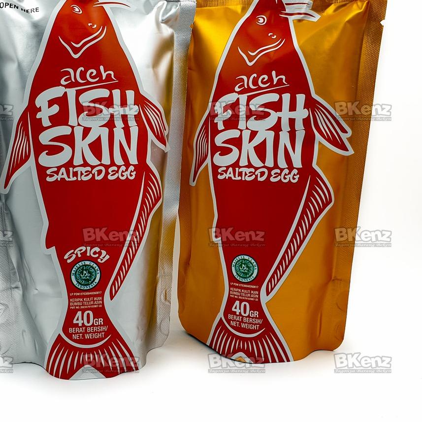 

☻ Aceh Fish Skin Salted Egg 40gr Paket Isi 2 ORIGINAL dan SPICY Mirip Irvins Ei FREE Bubble Wrap ✪