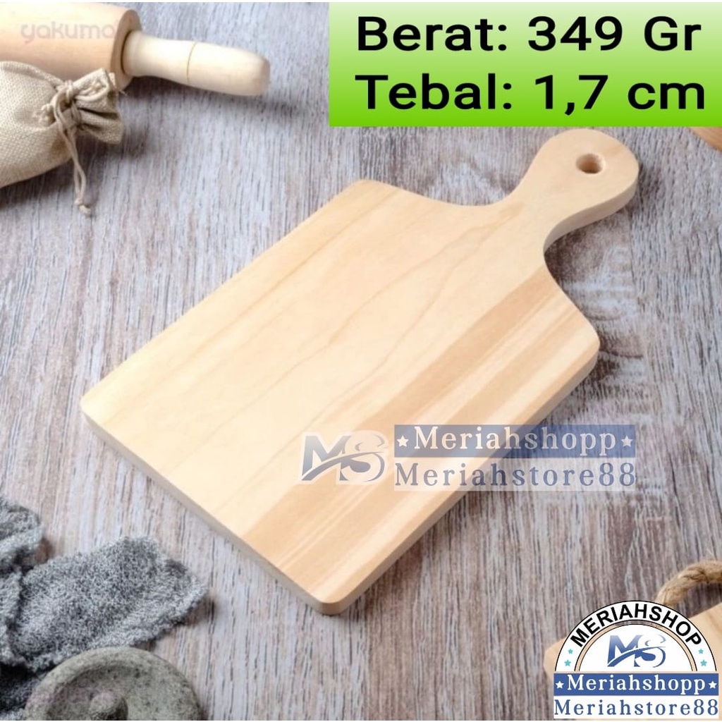 Talenan Kayu uk.BESAR Bahan Tebal 1.6cm Papan Pemotong Sayur Dapur Pisau Gagang Pegangan cutting boa