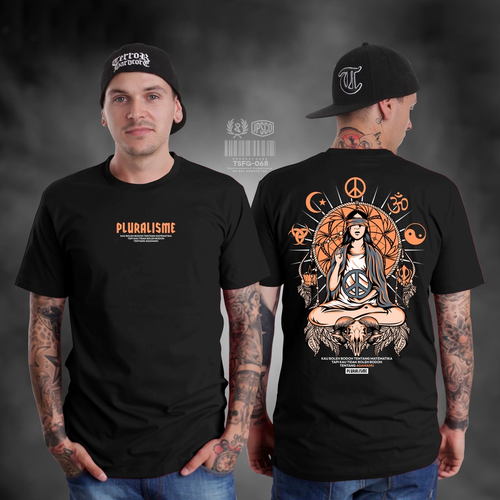 Baju Atasan Kaos Distro Pria Lengan Pendek Terbaru Keren 2022 Pluralisme Gusdur Baphomet