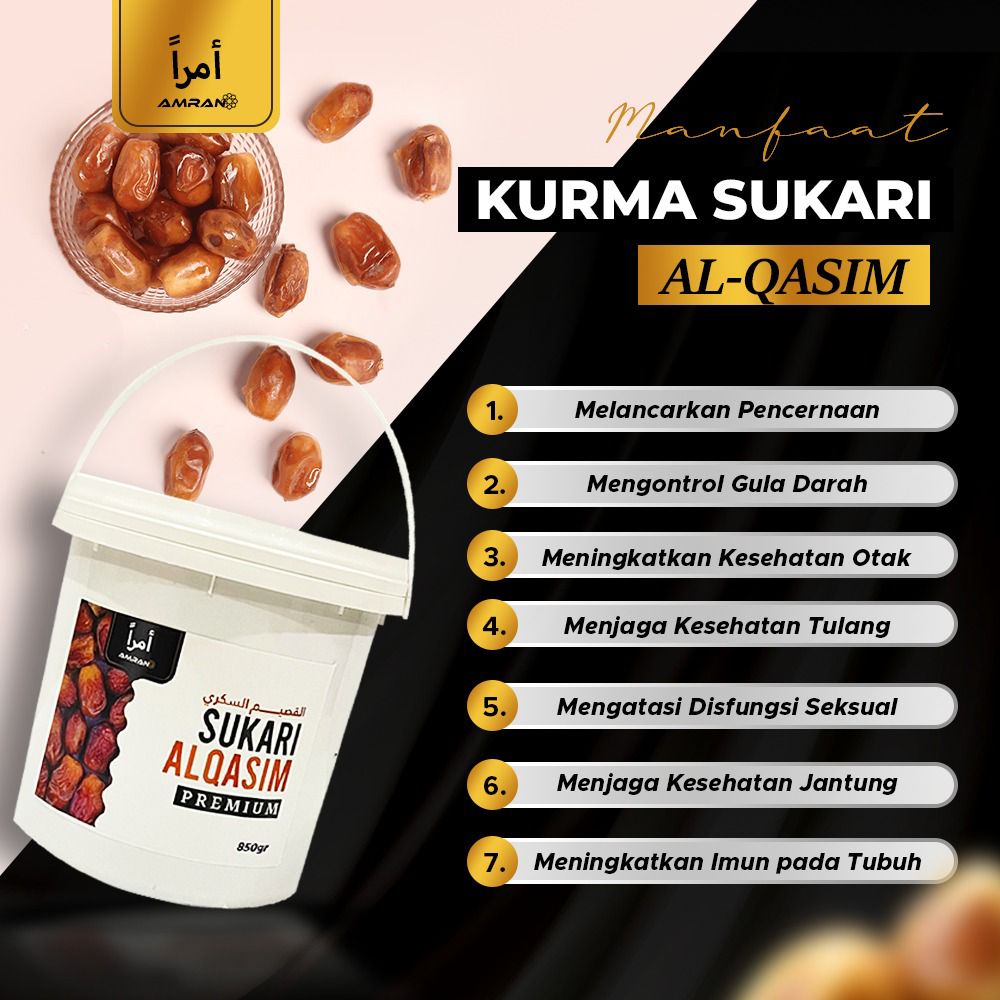 Kurma Sukari Al-Qassim Ember 850 gr Amran Oleh Oleh Haji Umroh Premium