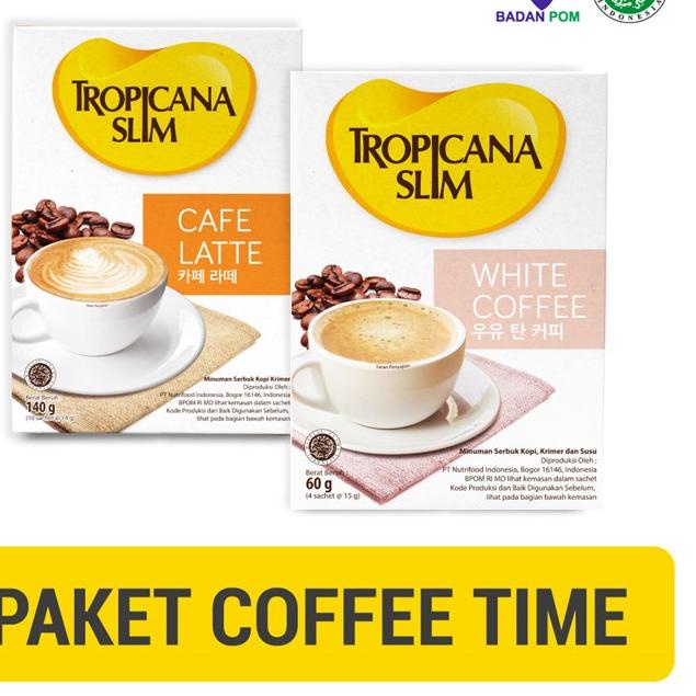 

☪ Paket Coffee Time - Tropicana Slim Cafe Latte + Tropicana Slim White Coffee - Kopi Bebas Gula ✫