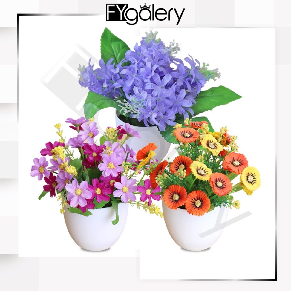 FYGALERY PT17 PT18 PT21 Pot Tanaman Hias Bunga Hias Plastik Ornamen Pot Bongsai Artificial Flower Decoration