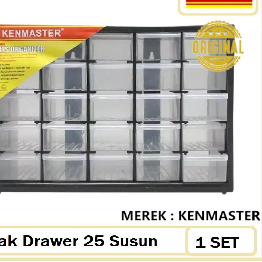 ❀ Kotak Plastik Kenmaster Rak Drawer 25 Susun Laci 25Slot Rak Susun Rak Plastik Kotak Kotak 25 Susun
