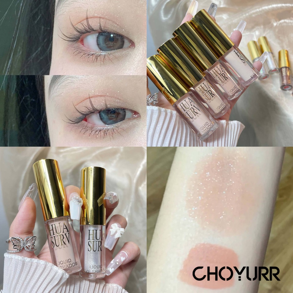 【COD】Eyeshadow Liquid Flash Shimming Pencerah Alami Lying Silkworm Mata Cair Bright Matte Natural Shiny Eyeshadow-CH