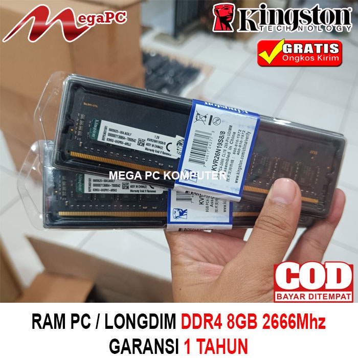 MEMORY RAM PC DDR4 8GB PC4 - 2666Mhz LONGDIM GARANSI 1 TAHUN