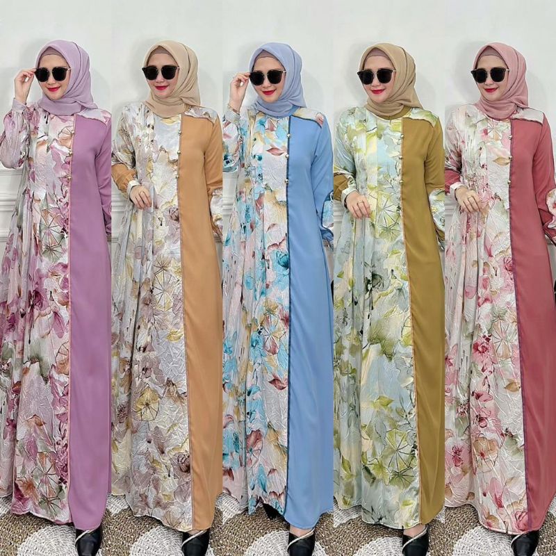 gamis adisha/ adisha terbaru/ hikmat kw/ gamis lebaran 2023/ gamis terbaru/ gamis kekinian