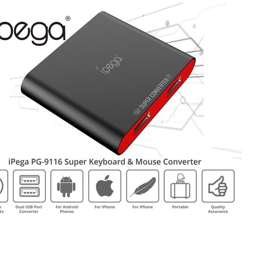 ♛ Konverter Mouse & keyboard bluetooth wireless ipega pg-9116 for android & ios ◘