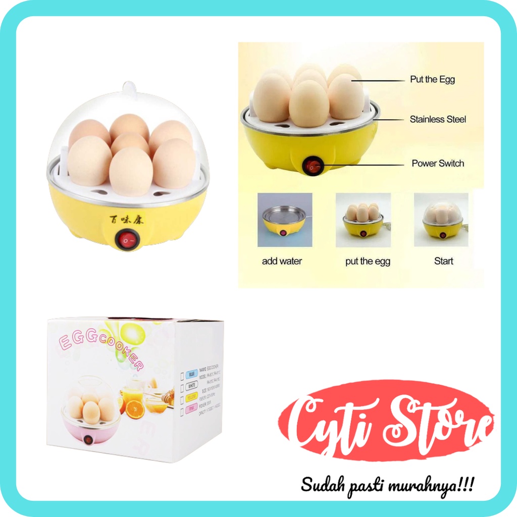 Alat Rebus Telur Portable Otomatis | Electric Egg Cooker Boiler Alat Rebus Telur
