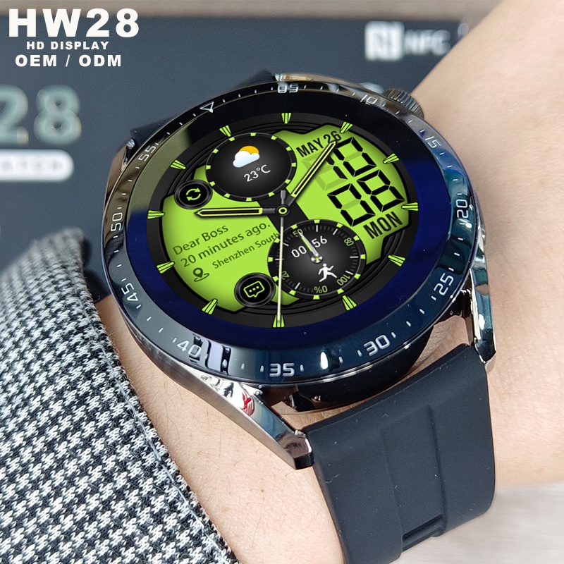 2022 NFC HW28 Smart Watch Pria Bluetooth Call Nirkabel Charger Asisten Suara Sport Smartwatch 202200