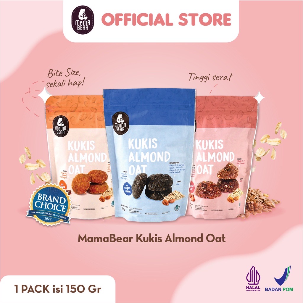 

￼MamaBear Kukis Almond Oat 3 Pouch Almon Cookies