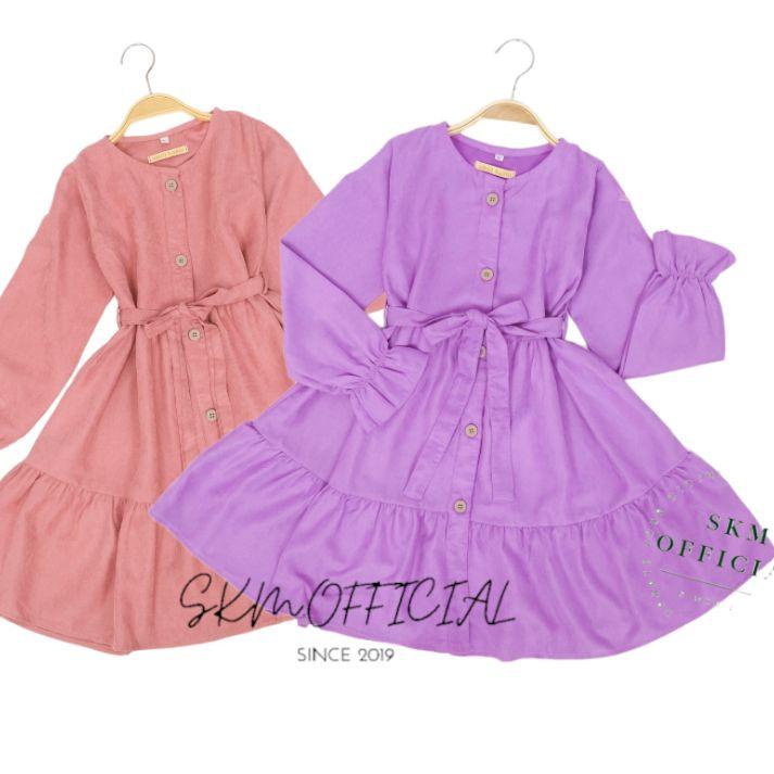 Terjamin  DRESS TUNIK RUFFEL ANAK PEREMPUAN LENGAN PANJANG USIA 9-12 TAHUN LUCU ADEM BERKUALITAS | T