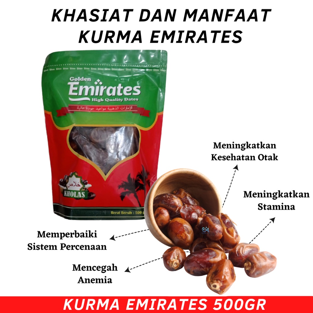 

Kurma Khalas - Kurma Kholas Golden Emirates Premium 500gr Original