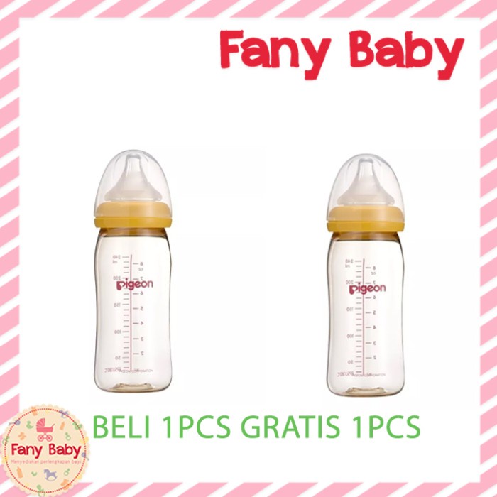 Terlaris Dot Pigeon Softouch Peristaltic Plus Buy 1 Get 1 Free Botol Ppsu 240Ml