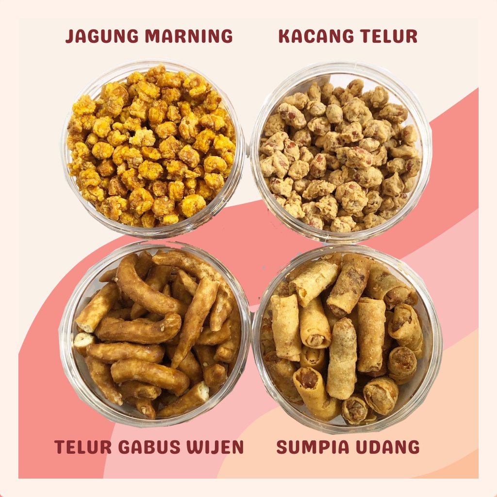 [DELISH SNACKS] Hampers Lebaran isi 4 toples (XL) / Bingkisan Parsel Parcel / Gift Box Makanan Tahun Baru Idul Fitri / Ramadhan Set Gift