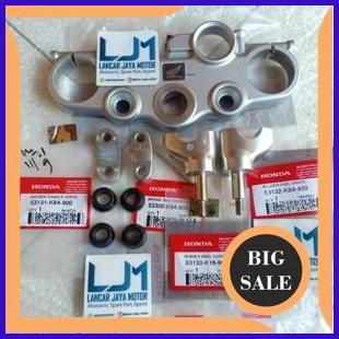 suku cadang PAKET STANG STIR CRF 150 L HOLDER REISER BRIDGE SEGITIGA ATAS CRF 150 CRF150 CLEM STIR C