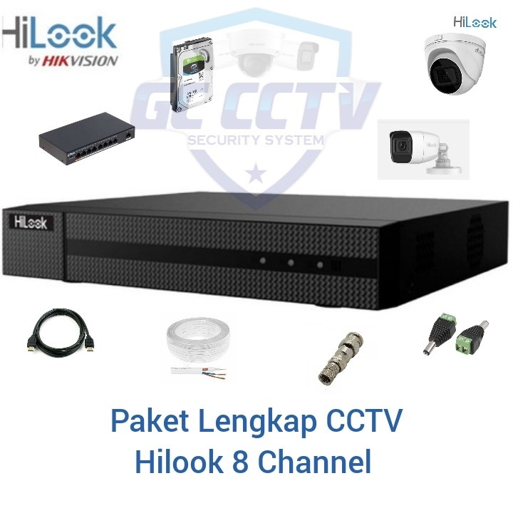 Paket Lengkap CCTV Hilook 8 Channel Siap Pasang