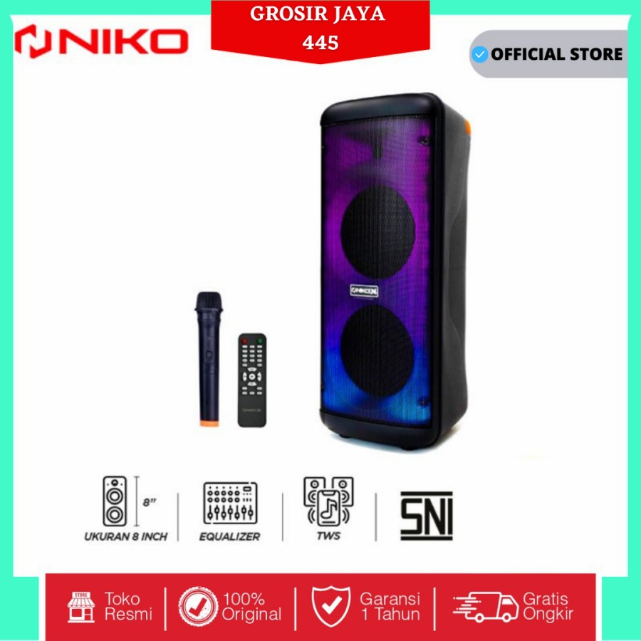 NIKO Speaker Blueetooth 8 inch DINO 8A - 1 Mic