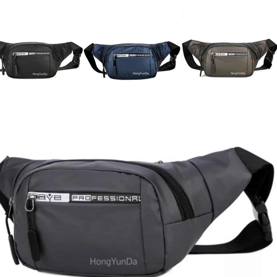 TERPERCAYA Tas Selempang Waist Bag Pinggang Pria Laki Cowo Cowok Impor Anti Air Mirip Jinpaidi Hongy