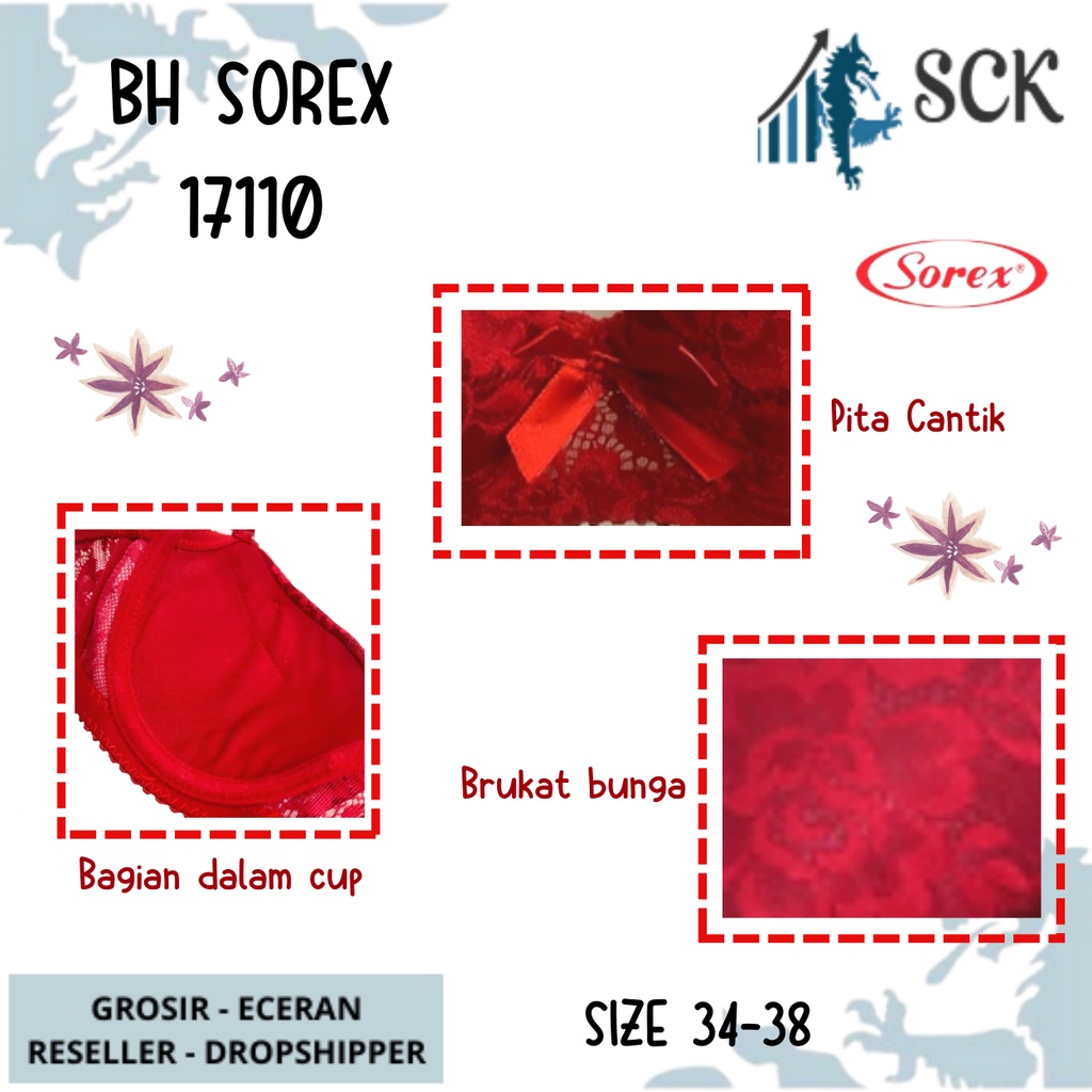 BH SOREX 17110 Kawat Busa Sedang Halus Size 34-38 / Pakaian Dalam Wanita – SCK