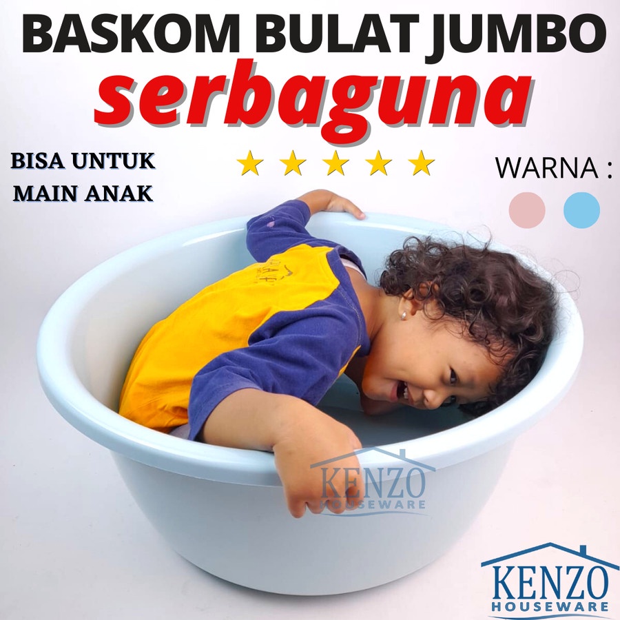 Baskom Bak Bulat Besar Jumbo Plastik Bak Air Mandi Berkualitas XXXL REDHOUSE