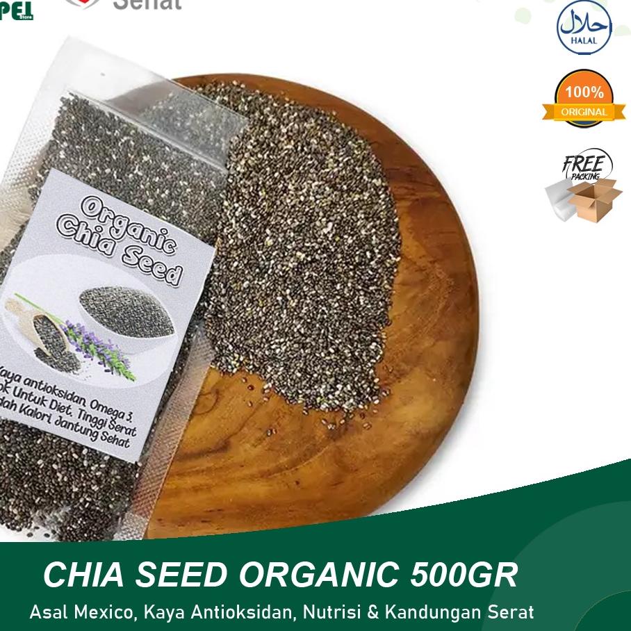 

➷ Black Chia Seed Organic 500gr dari Mexico Kaya Omega 3, Antioksidan, Lebih Kaya Dari Almond Salmon ♜