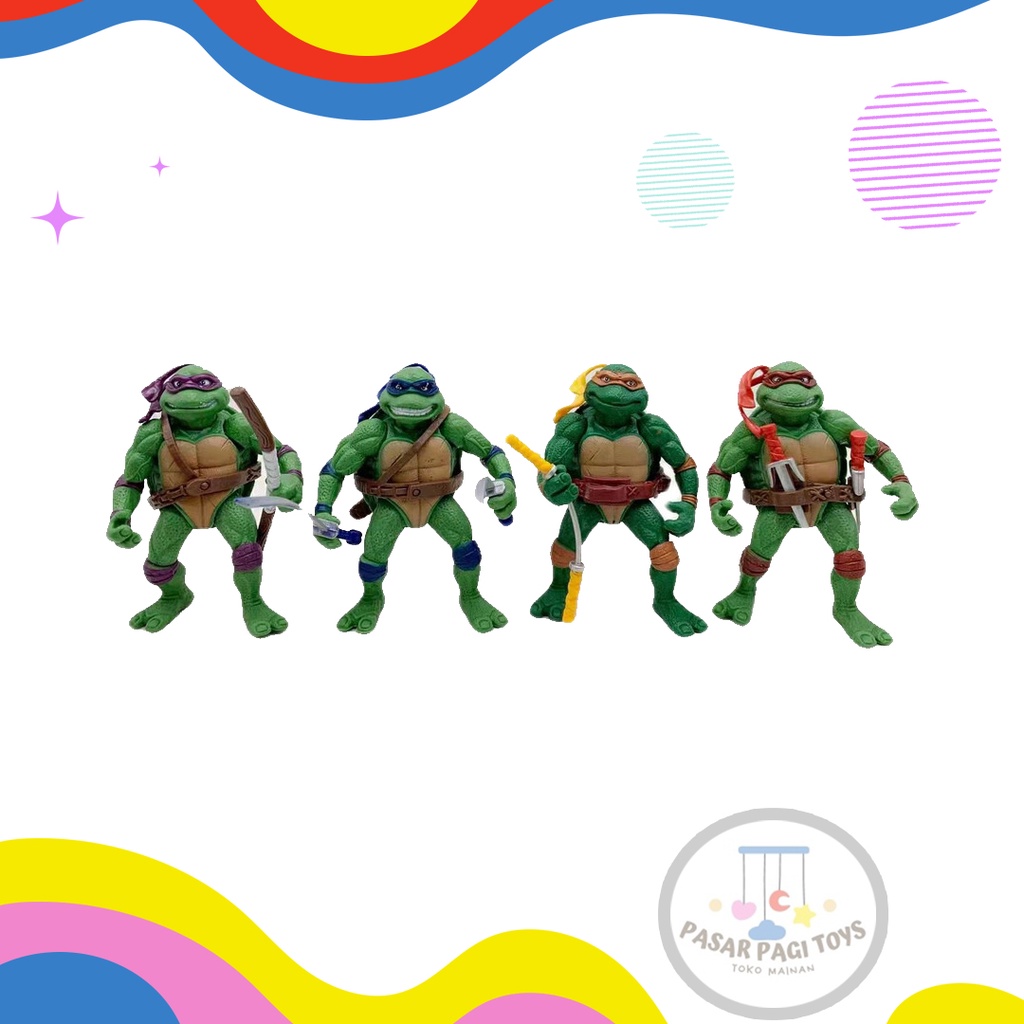 FIGURE SET NINJA TURTLE TMNT KURA KURA NINJA 5pc set weapon senjata