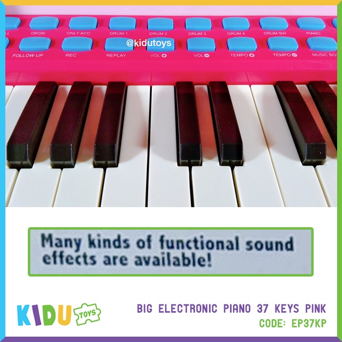 Mainan Anak Piano Karaoke Piano Electronic Piano 37 Keys Pink Kidu Toys