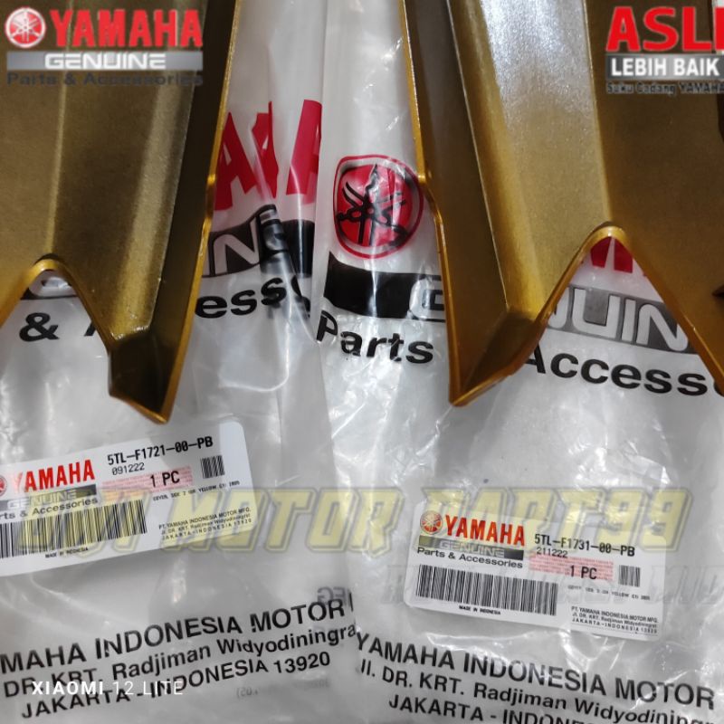 CAVER COVER BODY BELAKANG MIO SMILE KUNING GOLD PB ORIGINAL ORI YAMAHA